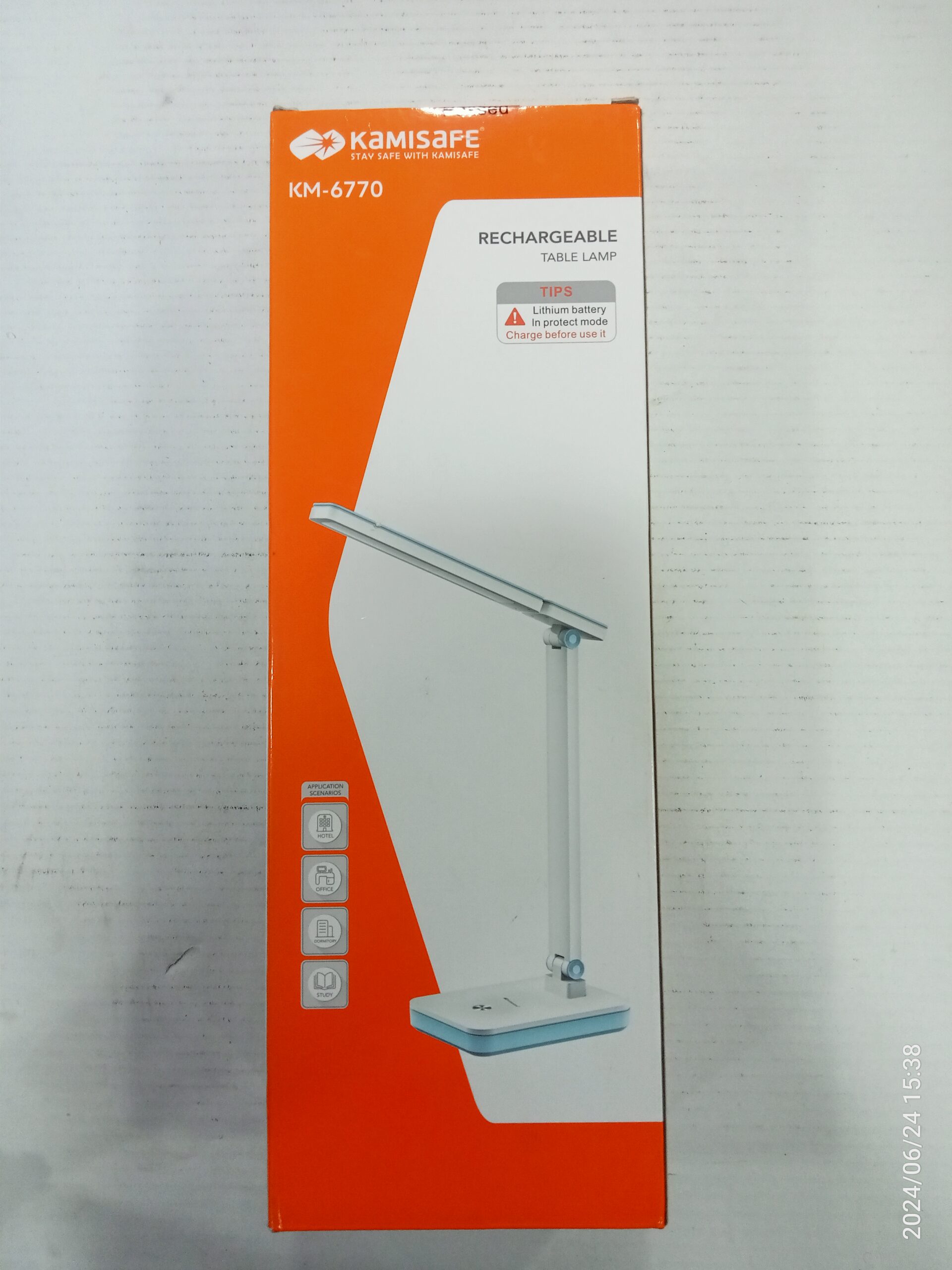 KM-6770 Kamisafe Rechargeable Table Lamp